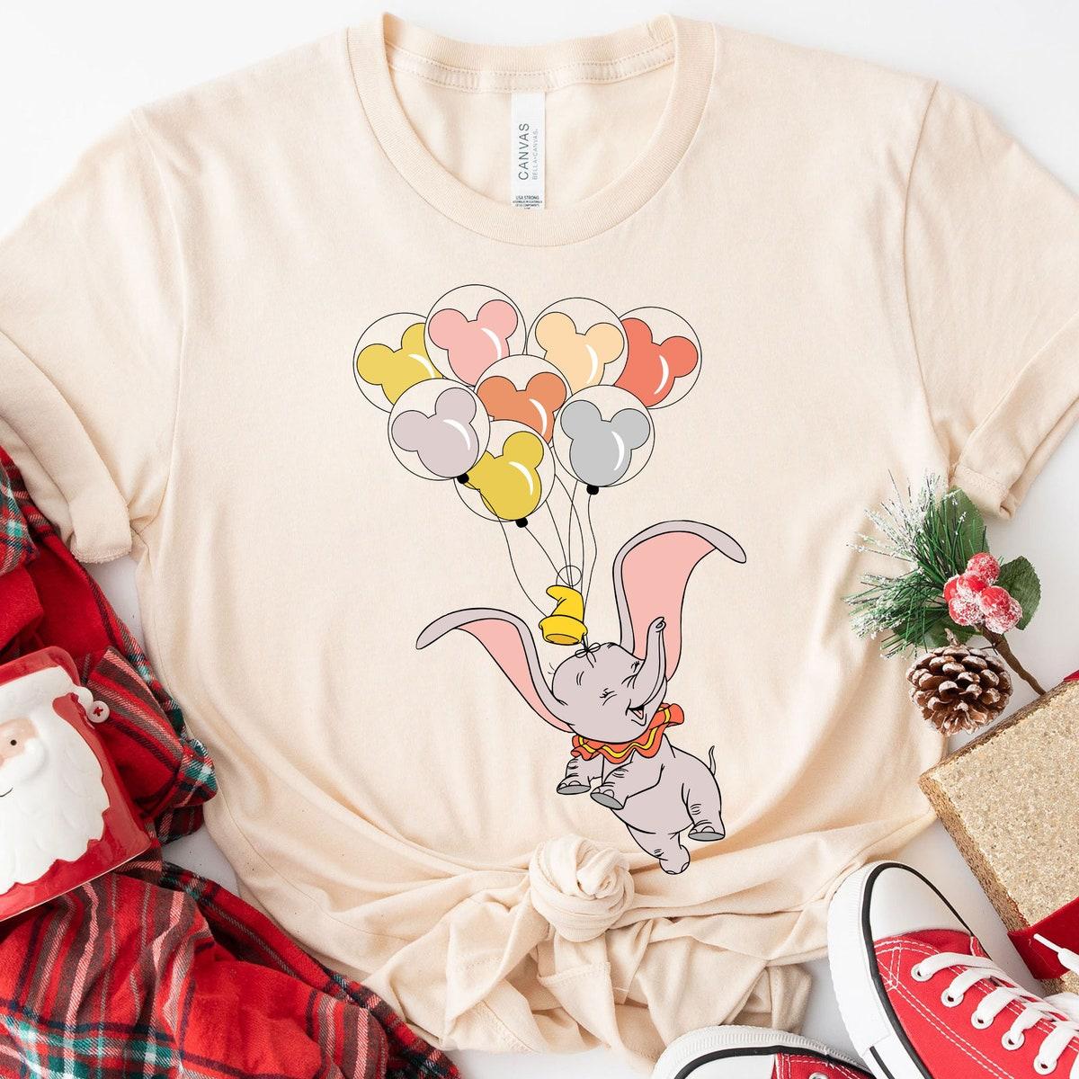 Dumbo With Mickey Ear Balloons Funny Disneyland Trip Shirt 4