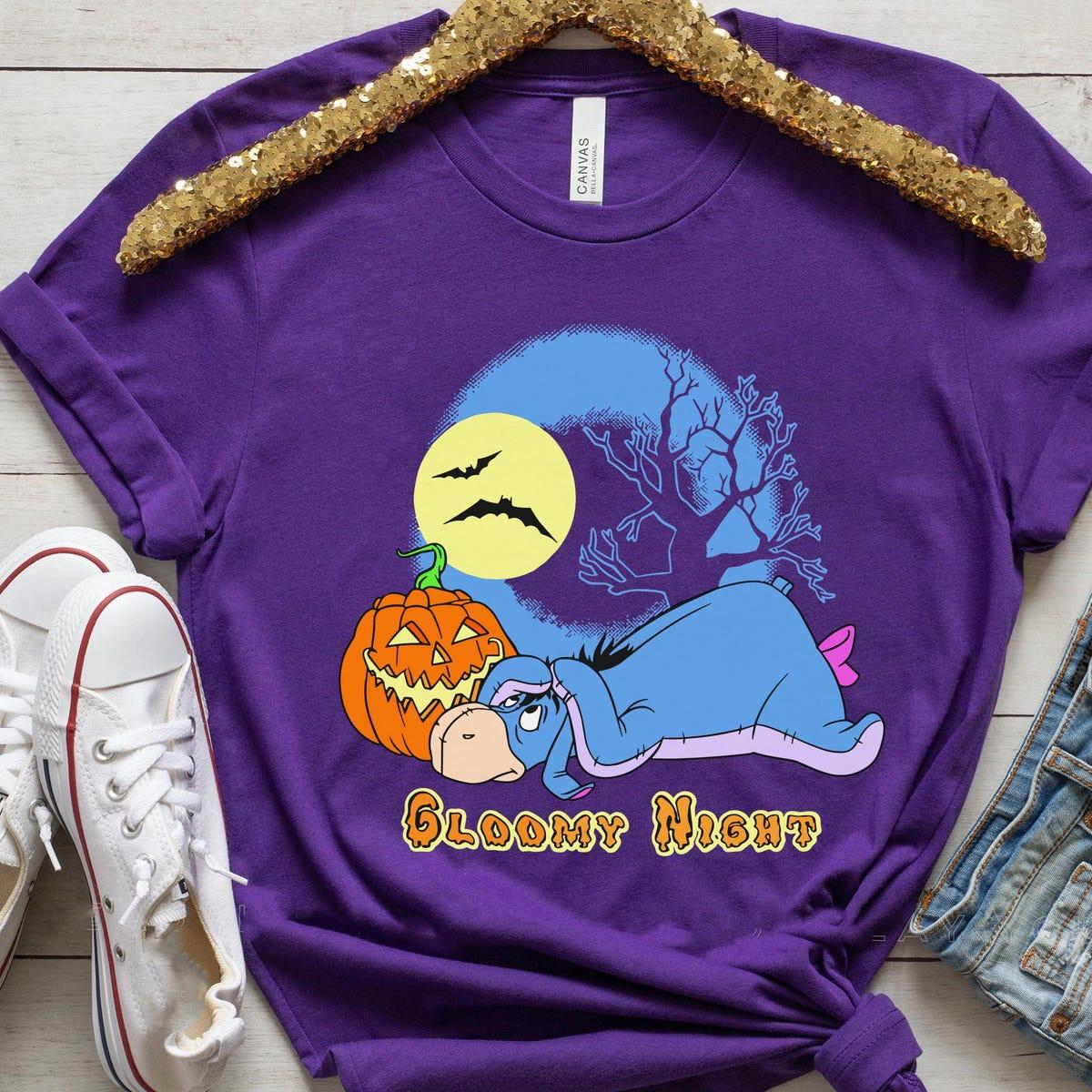 Eeyore Gloomy Night Winnie The Pooh Halloween Pumpkin Shirt 2