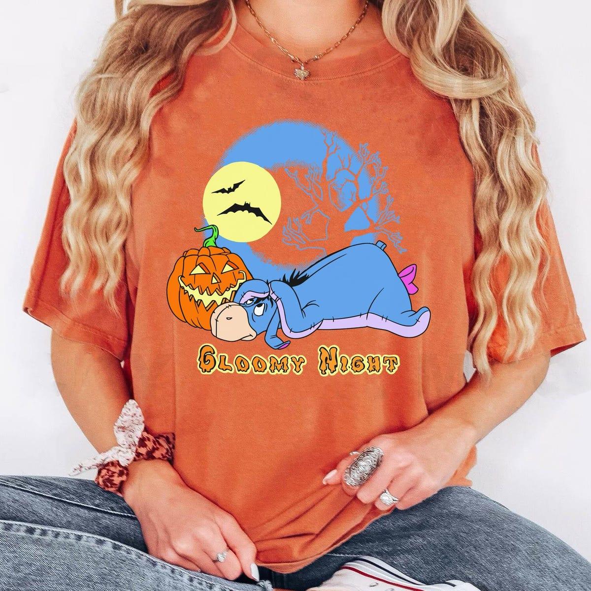 Eeyore Gloomy Night Winnie The Pooh Halloween Pumpkin Shirt 3