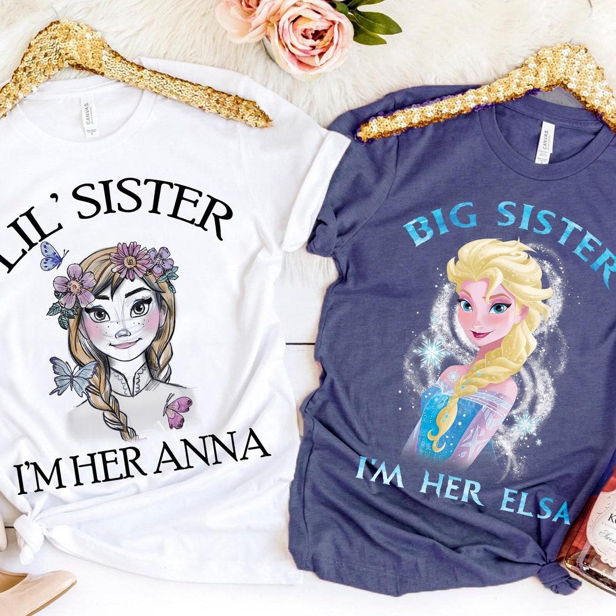 Elsa And Anna Big Sister Lil' Sister Disney Shirt 5