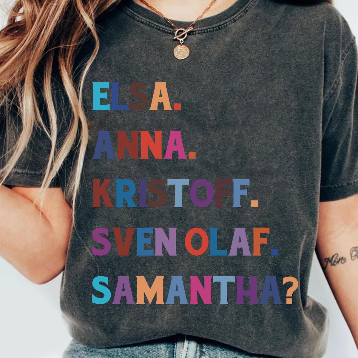 Elsa Anna Kristoff Sven Olaf Samantha Shirt 2