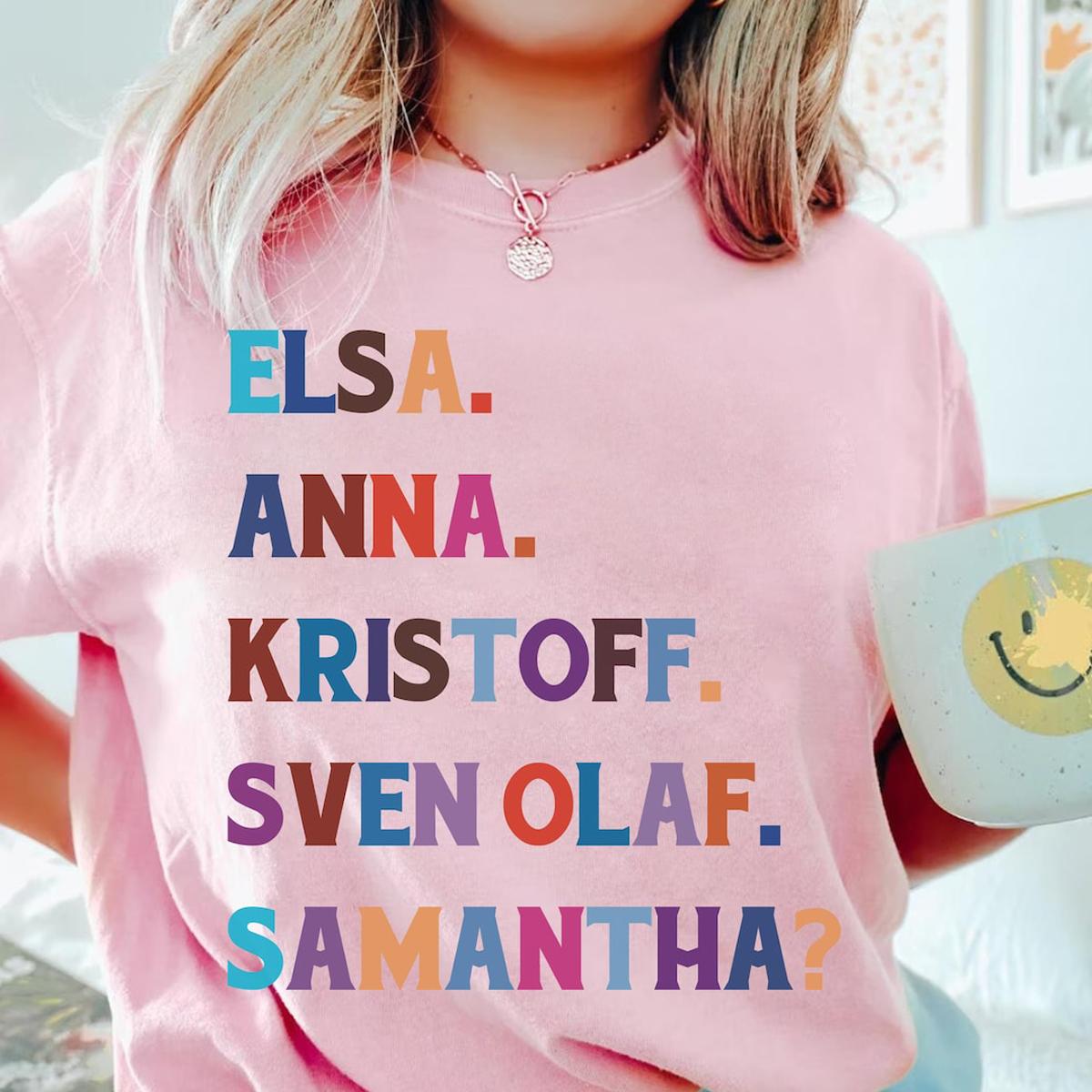 Elsa Anna Kristoff Sven Olaf Samantha Shirt 3