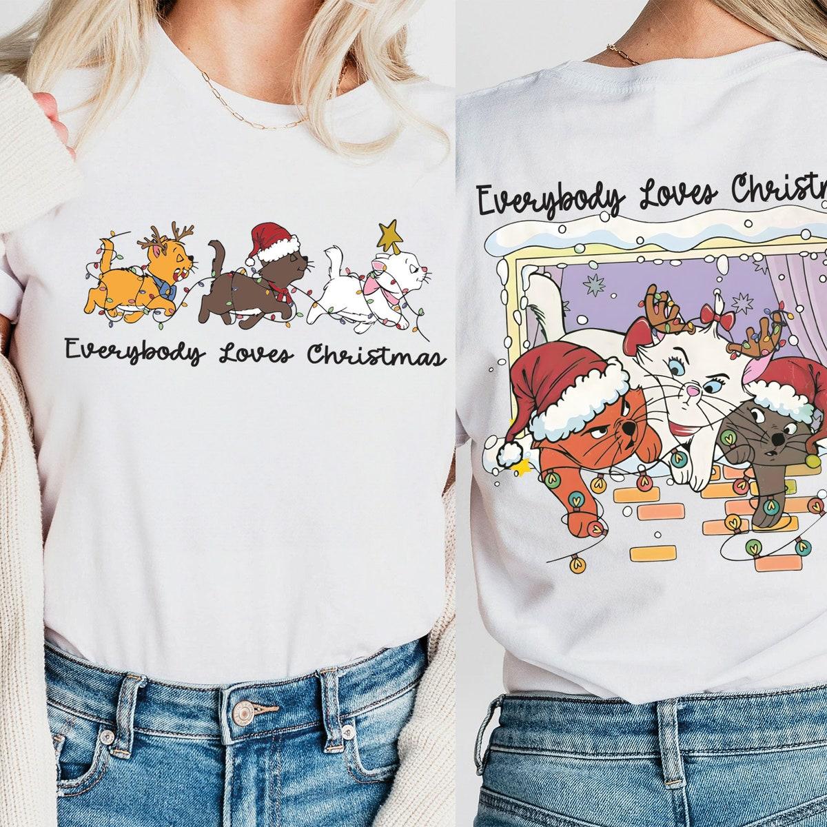 Everybody Loves Christmas Marie Toulouse Berlioz Christmas Tree Kitten Shirt 3