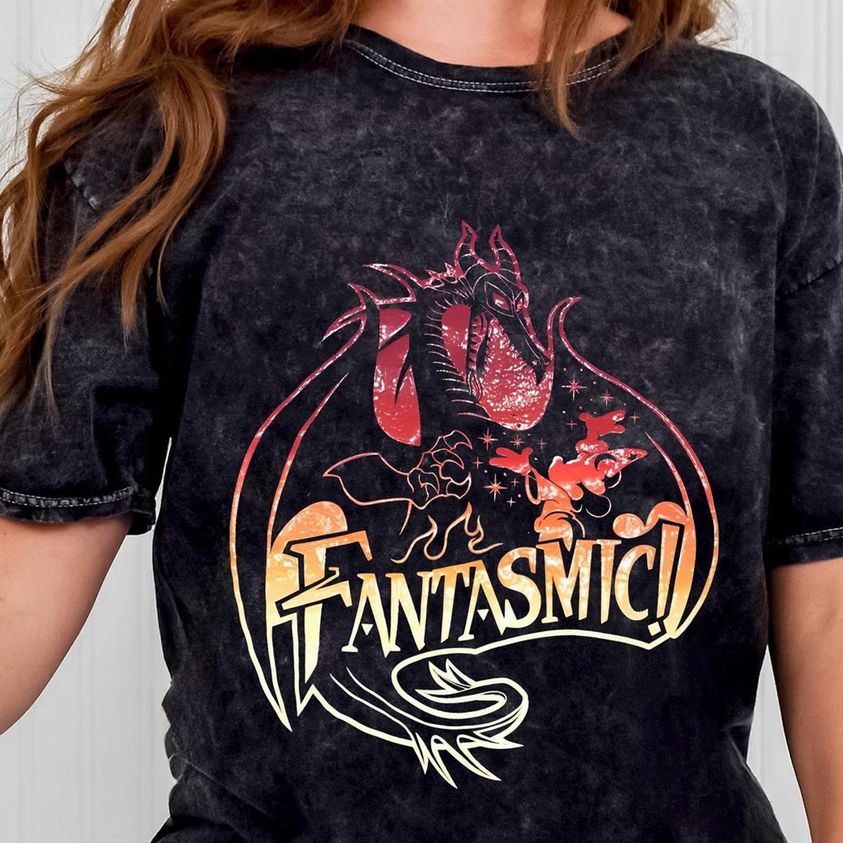 Fantasmic Maleficent Dragon Mickey Mouse Sorcerer Shirt 1