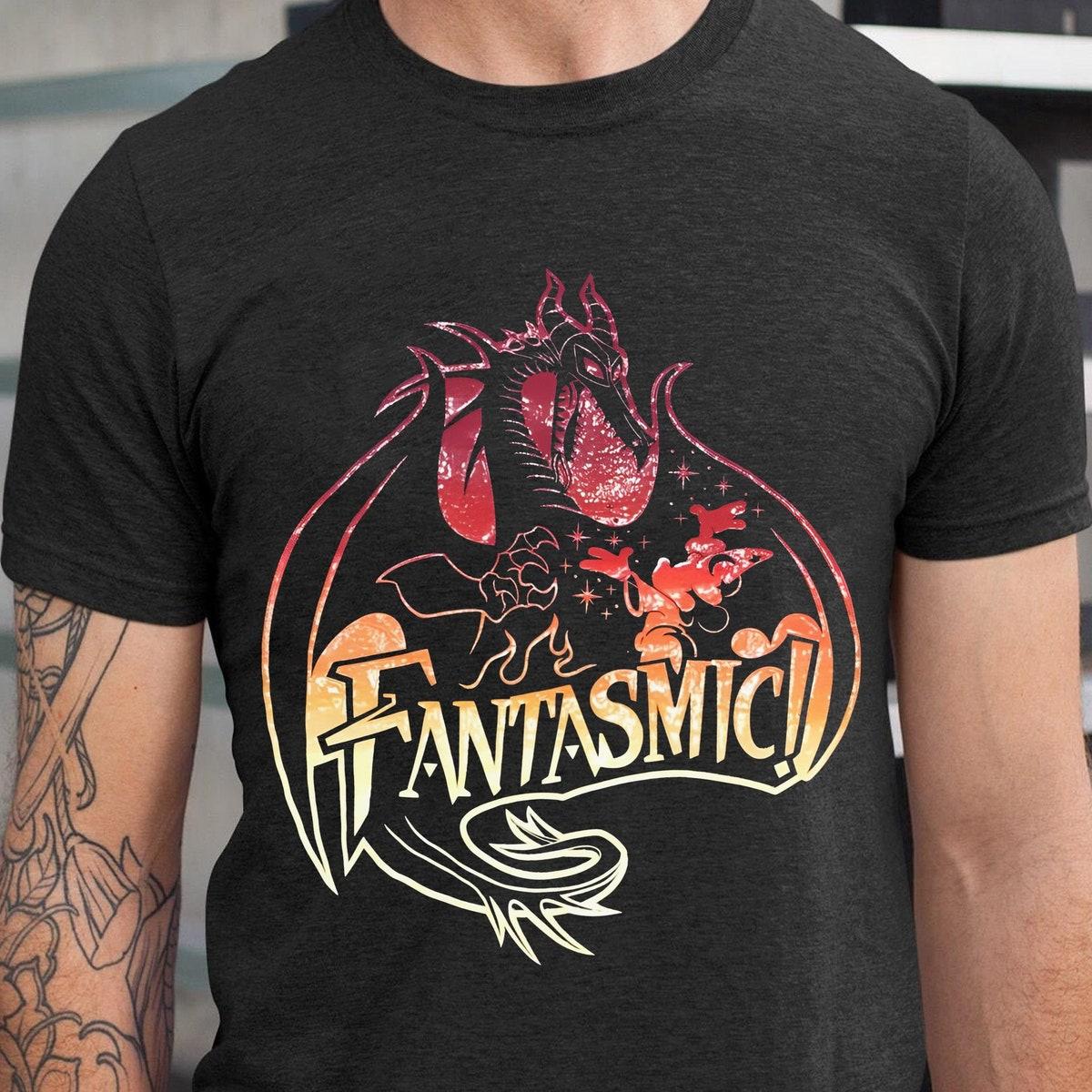 Fantasmic Maleficent Dragon Mickey Mouse Sorcerer Shirt 4