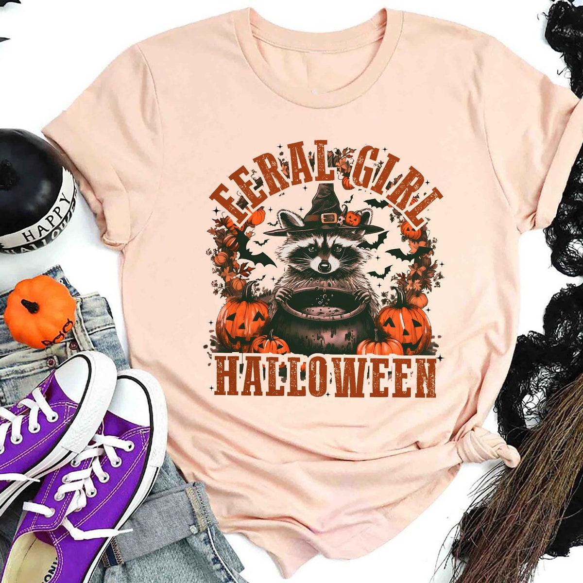 Feral Girl Halloween Vibe Spooky Season Shirt 3