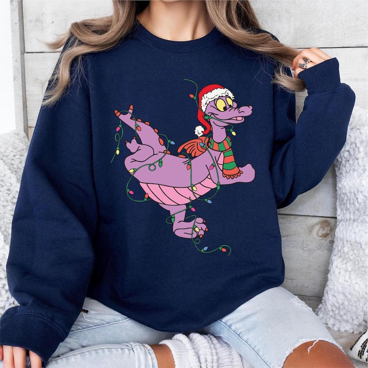 Figment Christmas Lights Disneyland Family Winter Trip Shirt 7