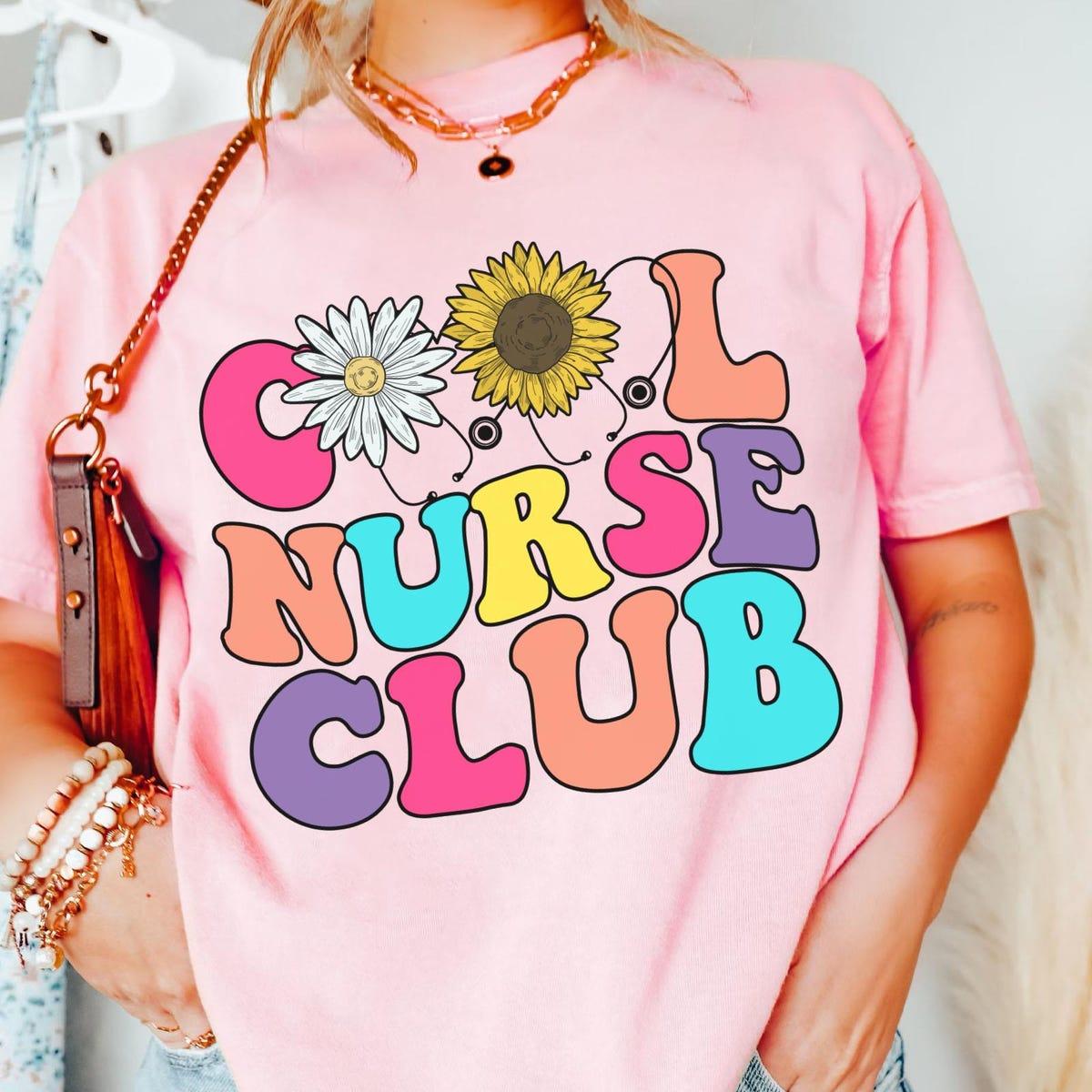 Floral Cool Nurse Club Nurse Daisy Sunflower Shirt 3