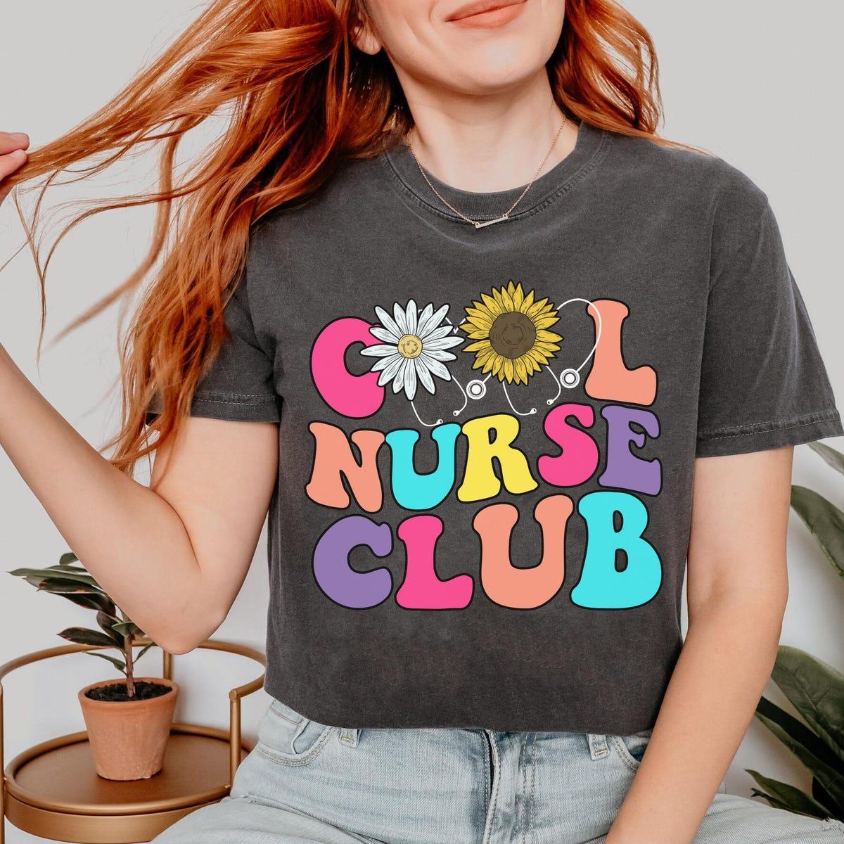 Floral Cool Nurse Club Nurse Daisy Sunflower Shirt 5