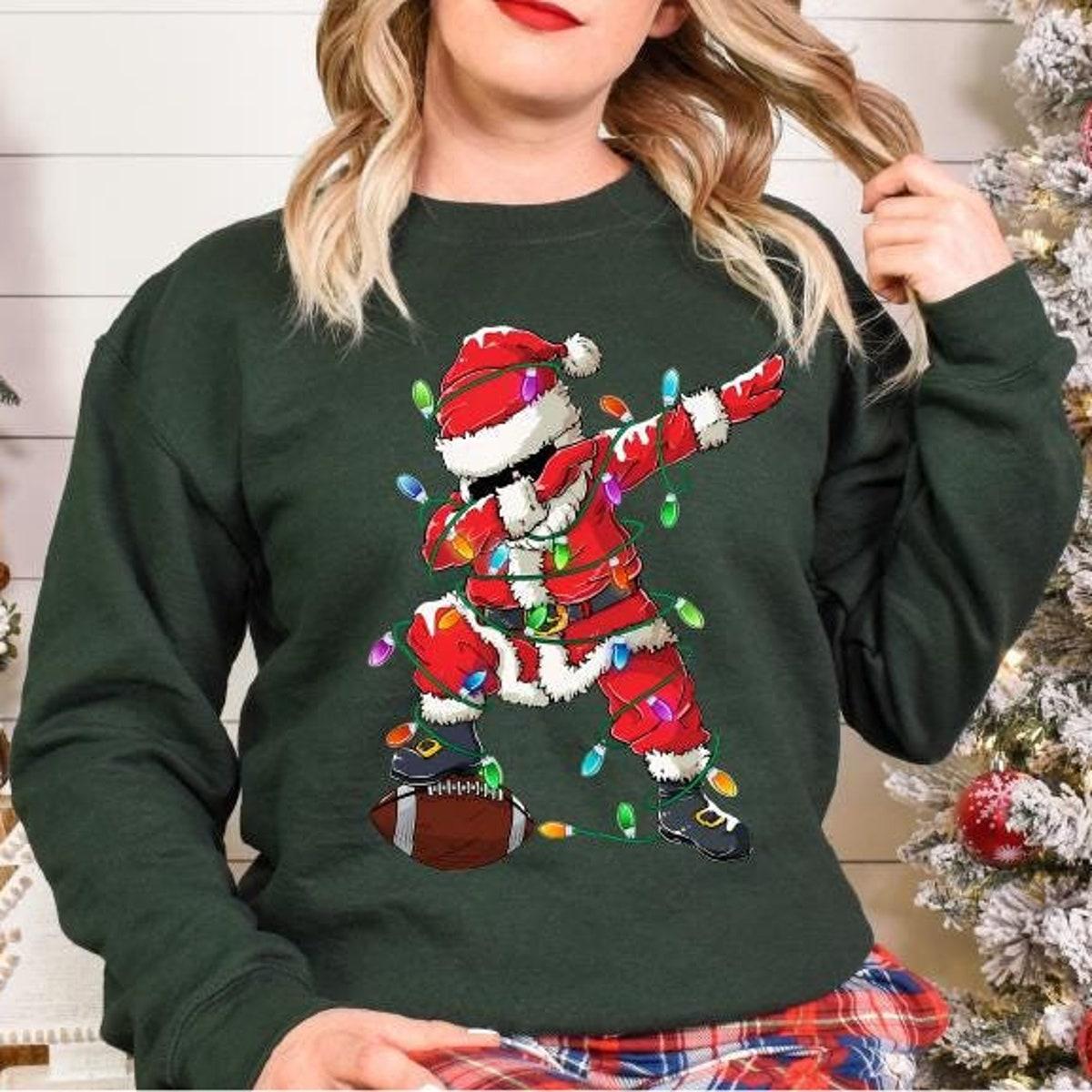 Football Player Santa Christmas Shirt 1