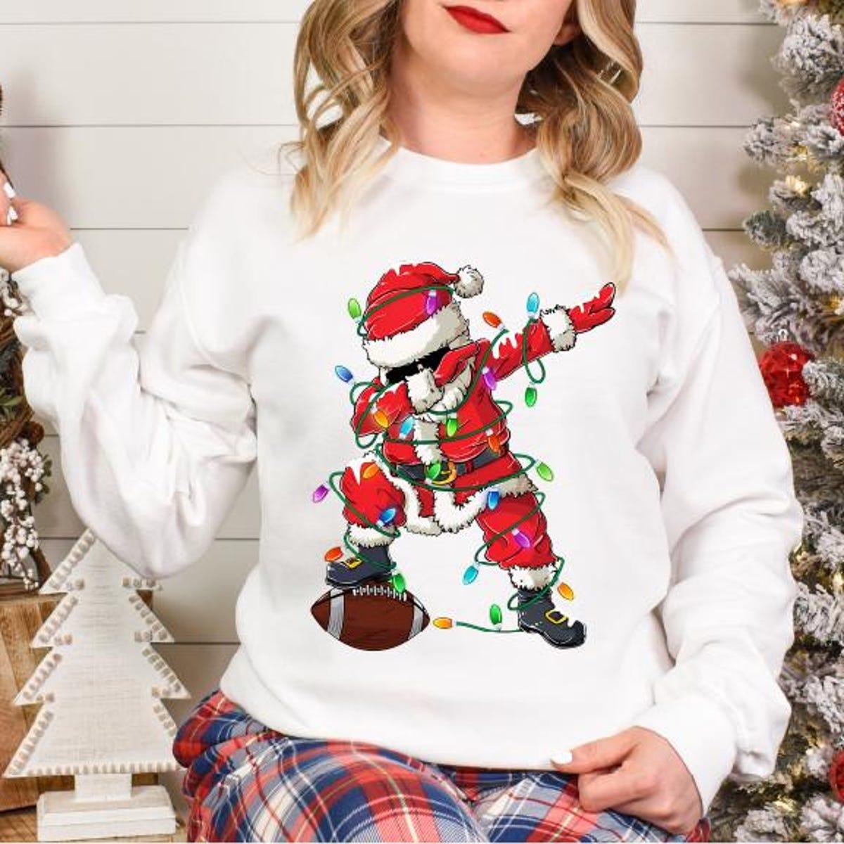 Football Player Santa Christmas Shirt 2