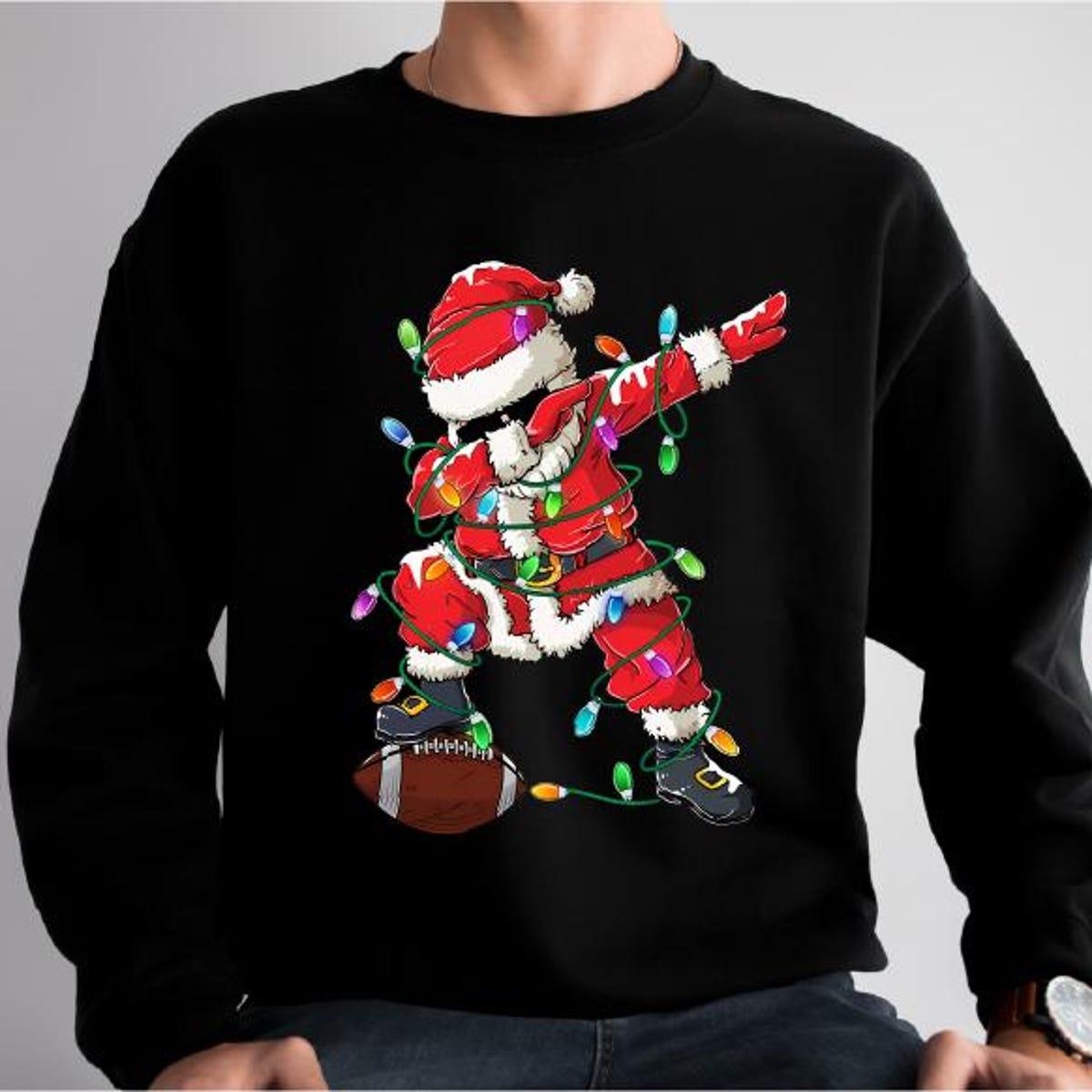 Football Player Santa Christmas Shirt 3