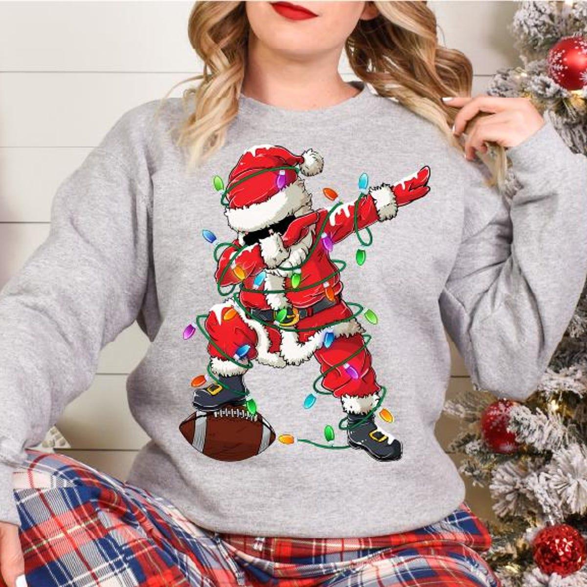 Football Player Santa Christmas Shirt 4