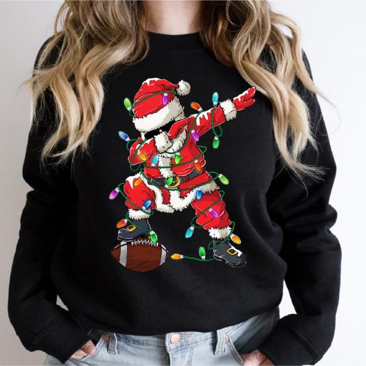 Football Player Santa Christmas Shirt 7