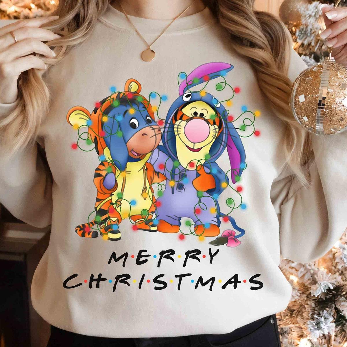 Friends Tigger And Eeyore Christmas Lights Shirt 1