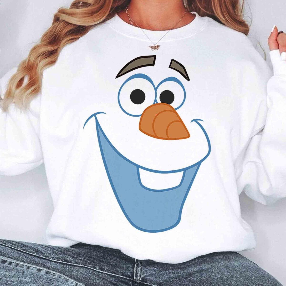 Frozen Olaf Big Face Cartoon Custom Merry Xmas Matching Shirt 1