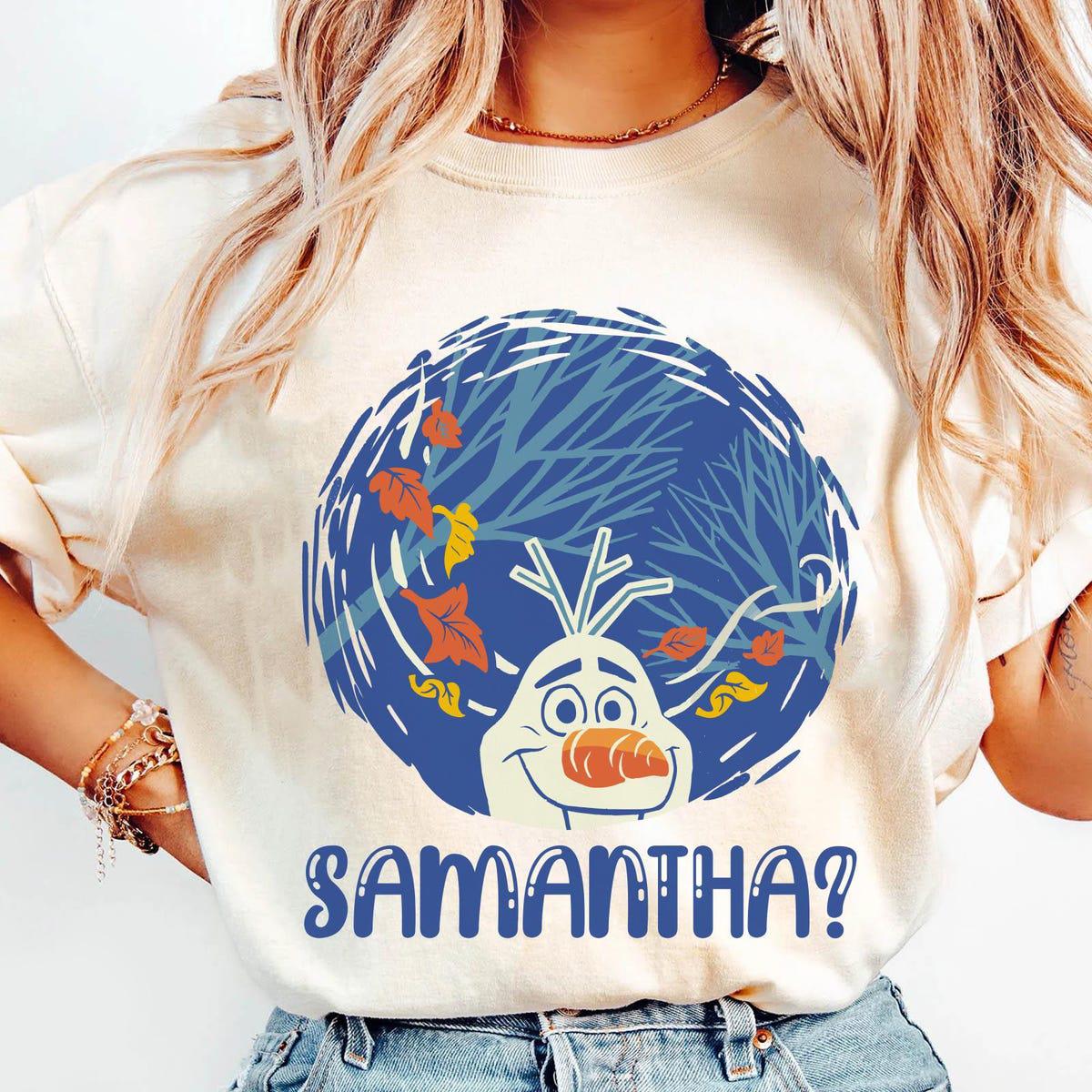 Frozen Olaf With Falling Leaves Samantha Shirt 1