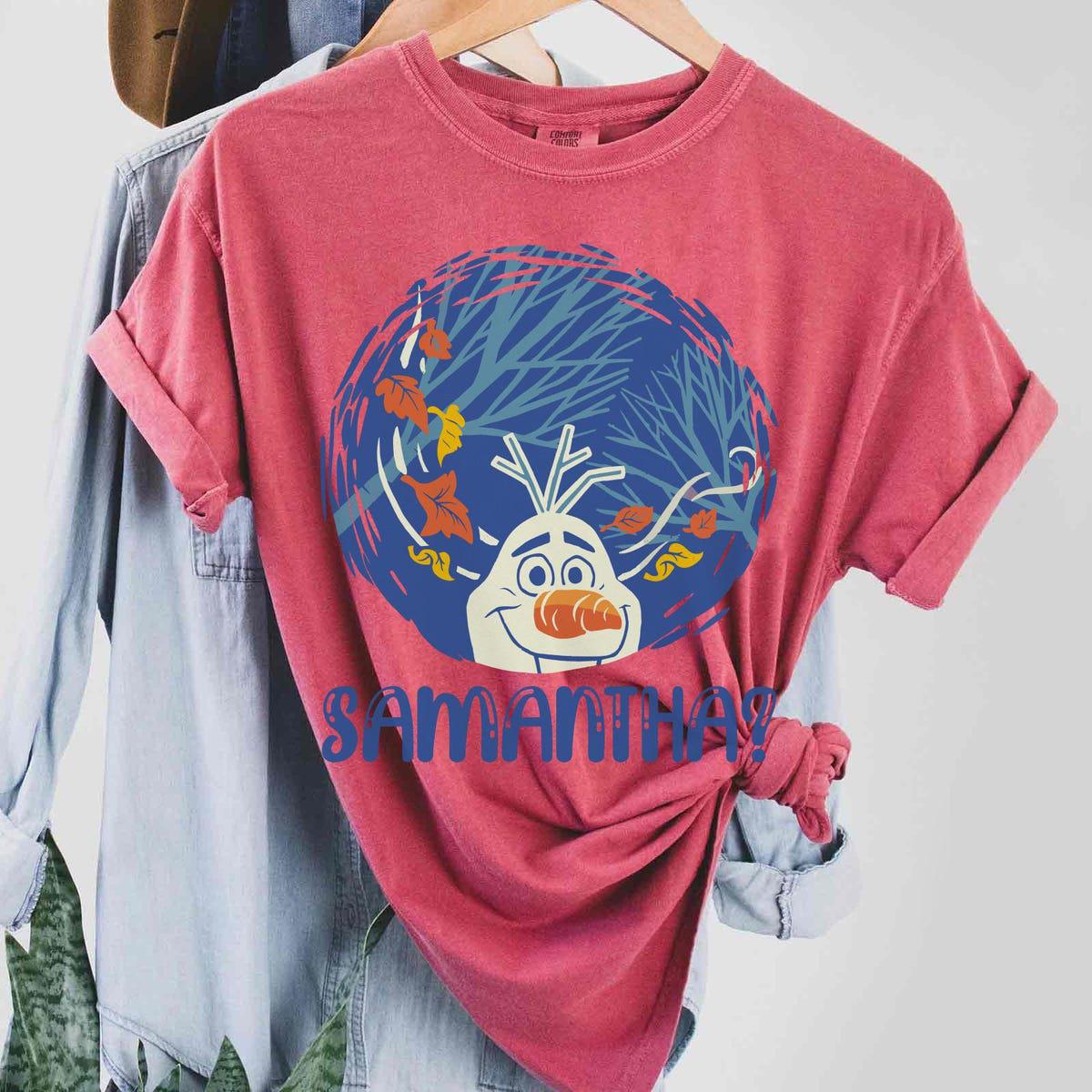 Frozen Olaf With Falling Leaves Samantha Shirt 3