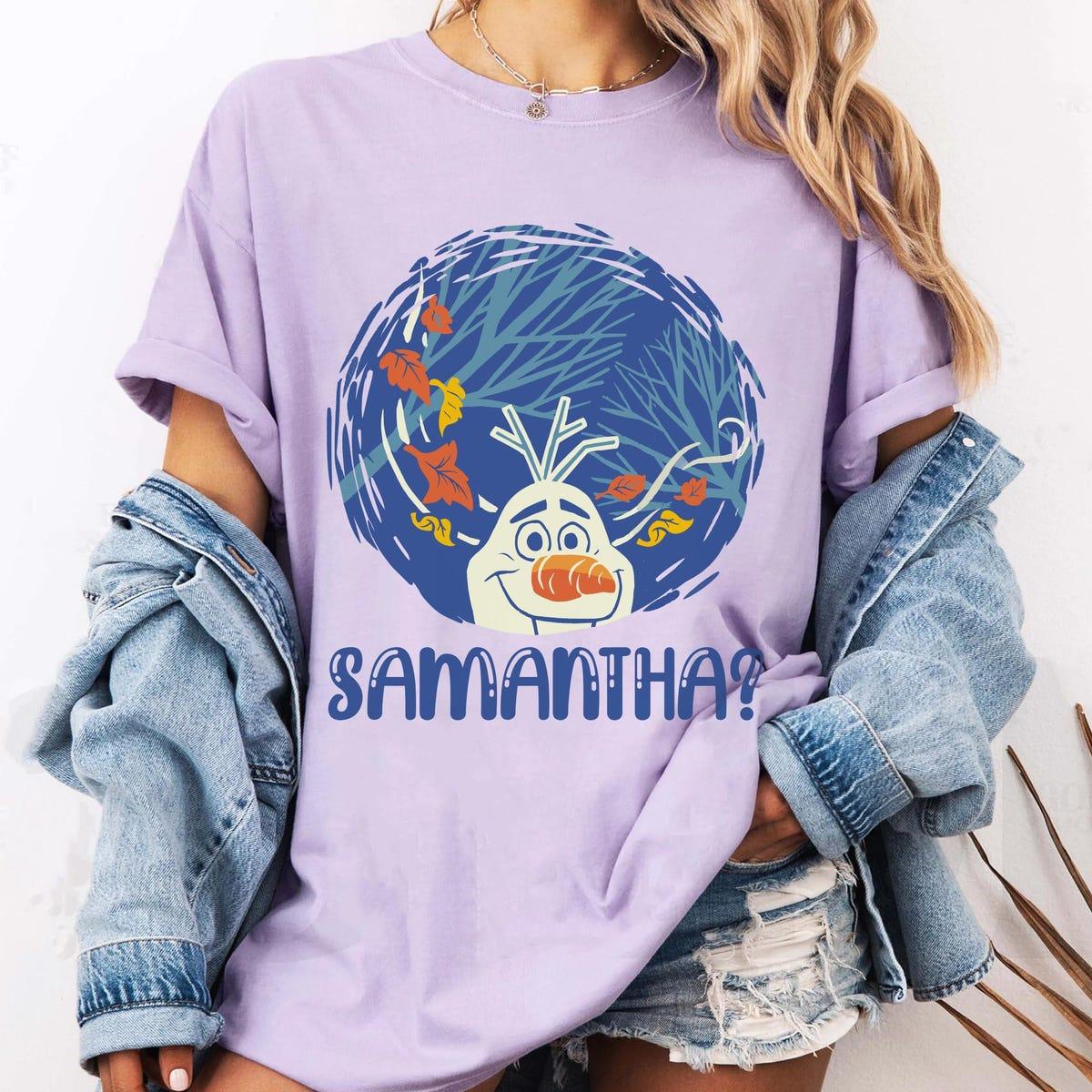 Frozen Olaf With Falling Leaves Samantha Shirt 5