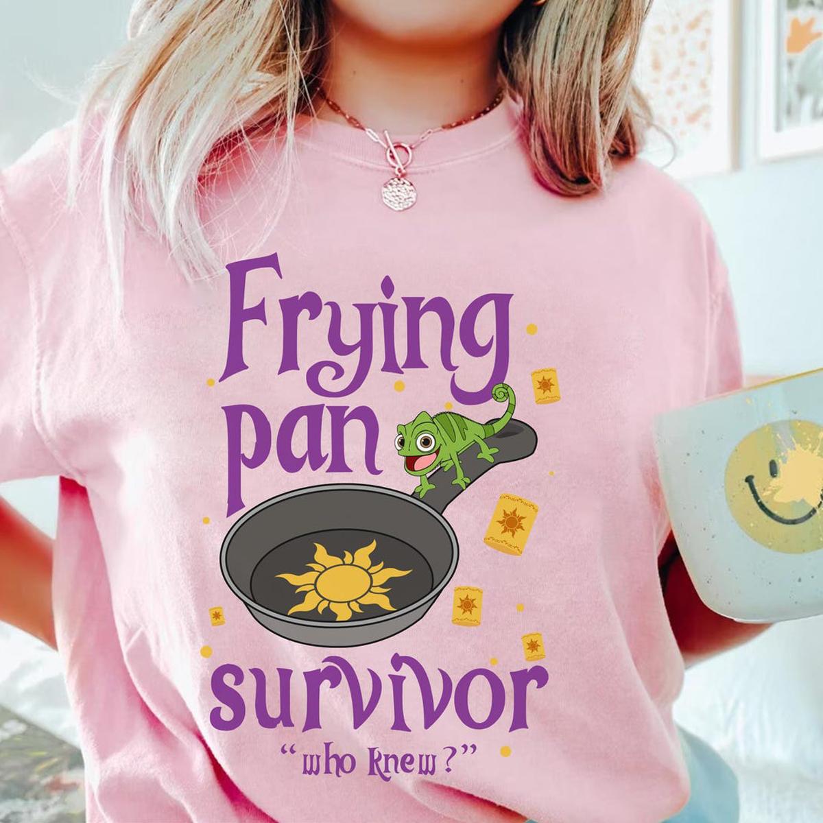 Frying Pan Survivor Who Knew Flynn Rider Pascal Sun Lantern Shirt 2