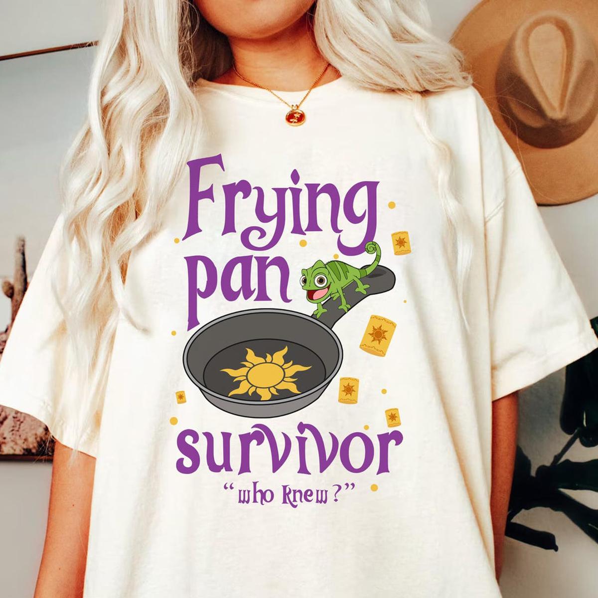 Frying Pan Survivor Who Knew Flynn Rider Pascal Sun Lantern Shirt 3