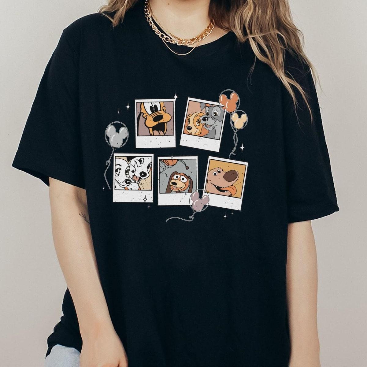 Funny Dog Polaroid Pluto Dug Lady The Tramp Slinky Shirt 1