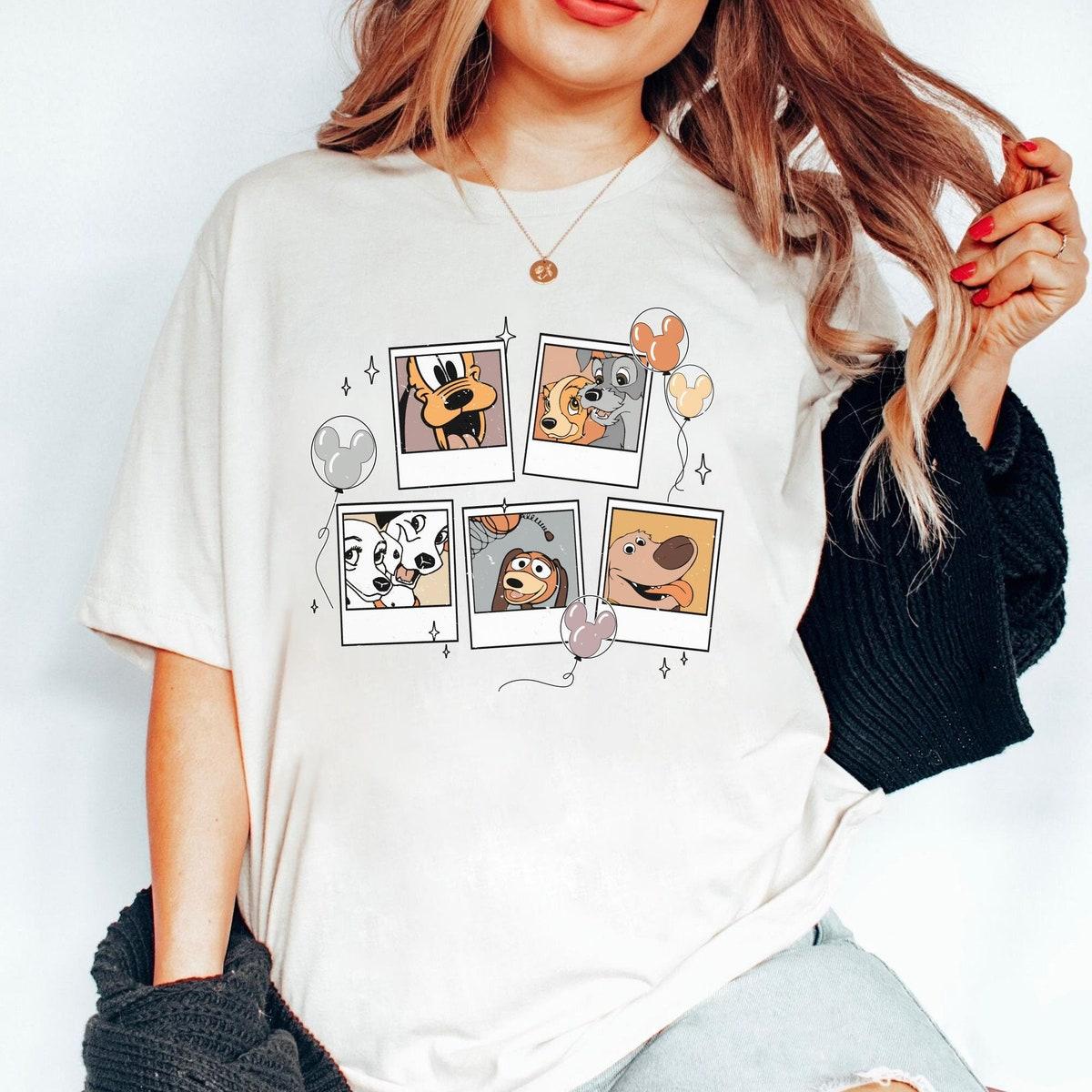 Funny Dog Polaroid Pluto Dug Lady The Tramp Slinky Shirt 2