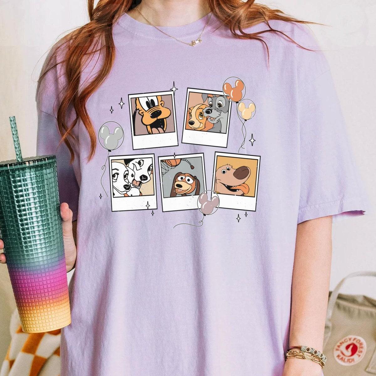 Funny Dog Polaroid Pluto Dug Lady The Tramp Slinky Shirt 3