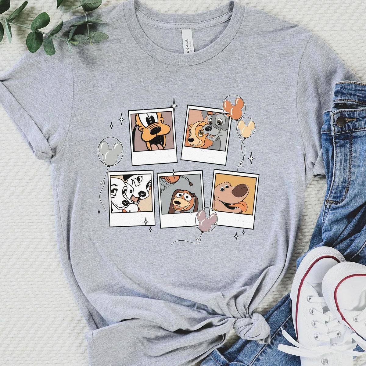 Funny Dog Polaroid Pluto Dug Lady The Tramp Slinky Shirt 4