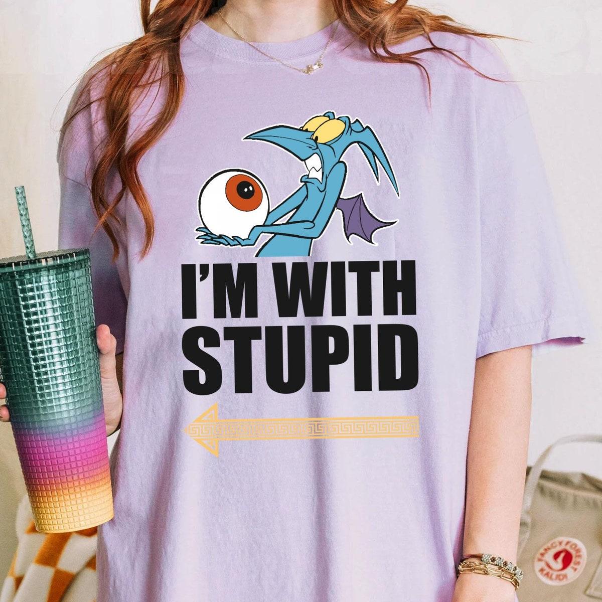 Funny Pain And Panic I'm With Stupid Hercules Villains Couple Matching Shirt 2