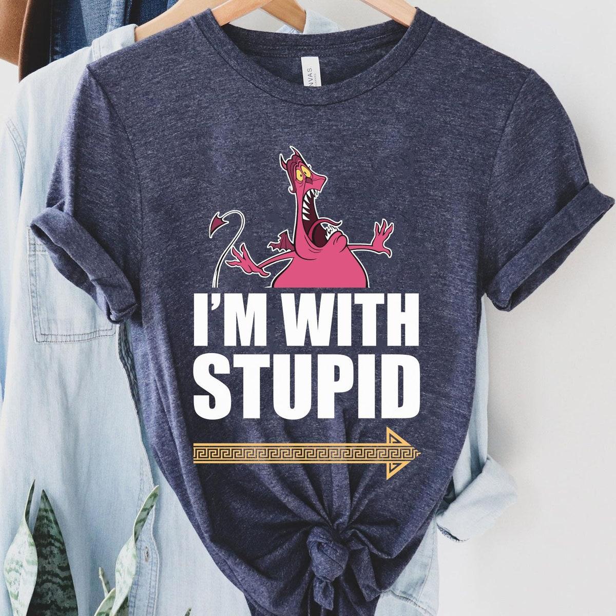 Funny Pain And Panic I'm With Stupid Hercules Villains Couple Matching Shirt 3