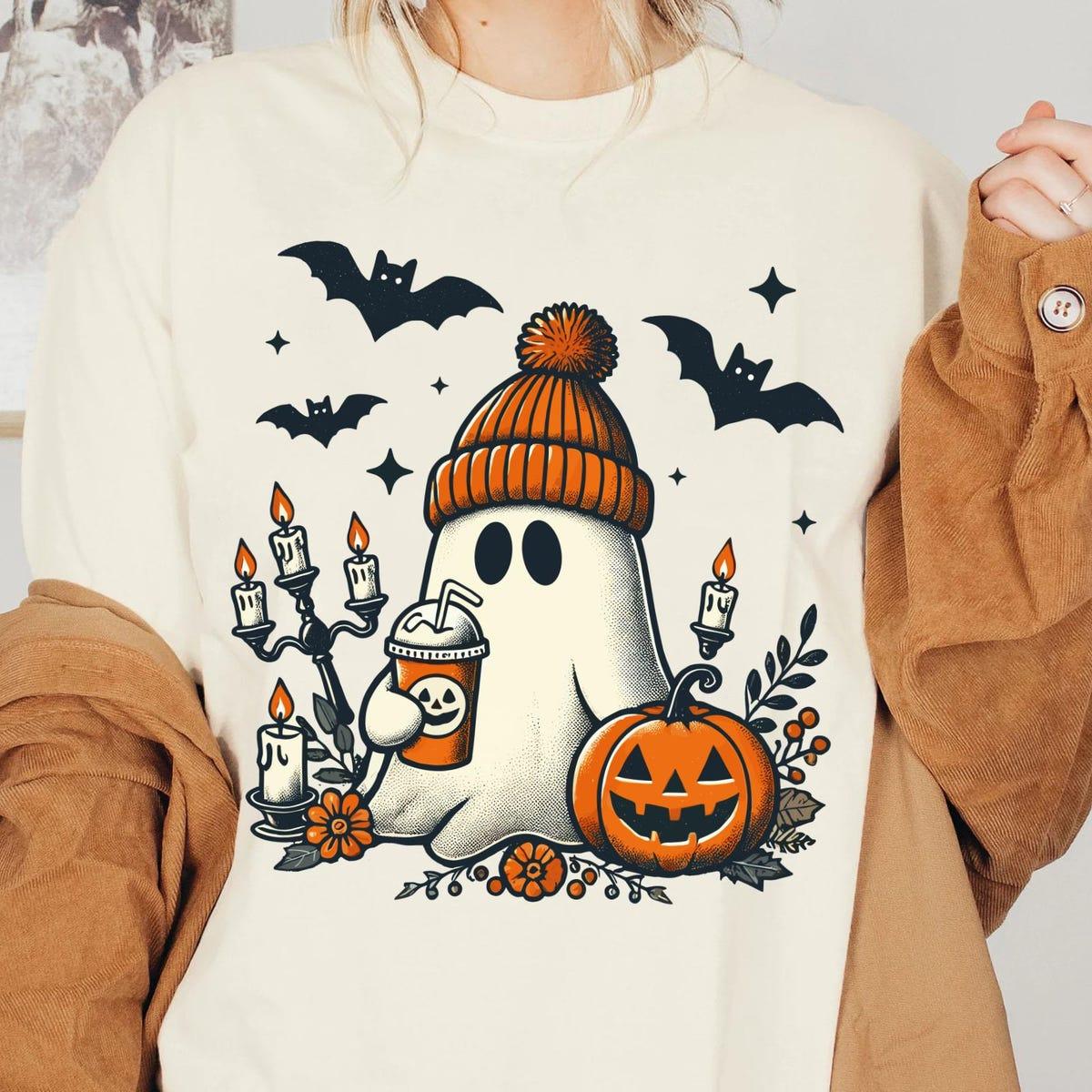 Ghost Coffee Pumpkin Halloween Pumpkin Spice Latte Shirt 1