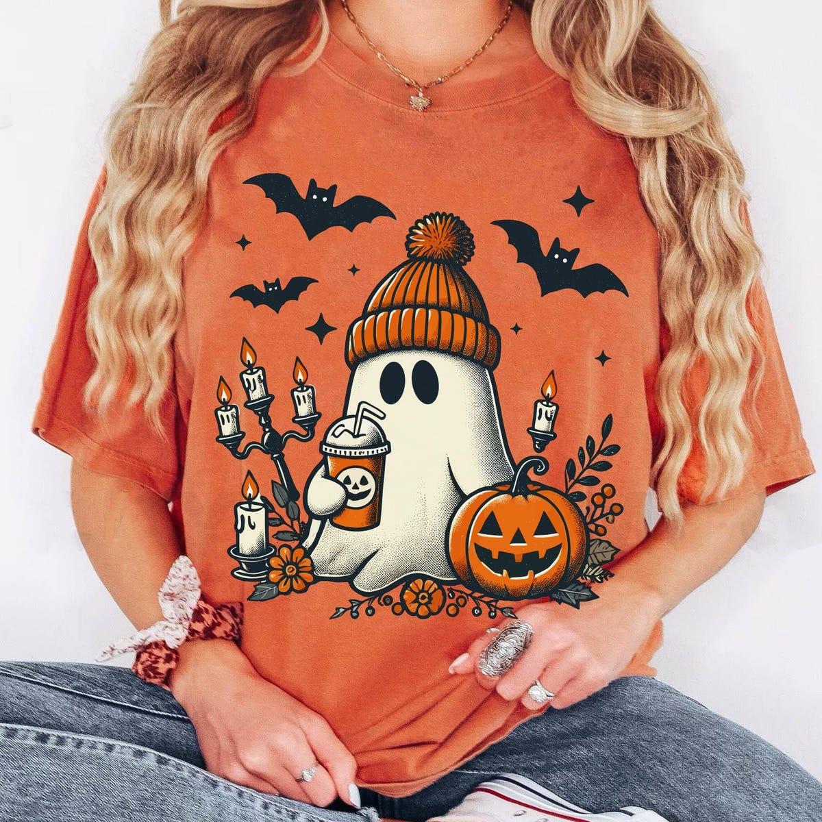 Ghost Coffee Pumpkin Halloween Pumpkin Spice Latte Shirt 2