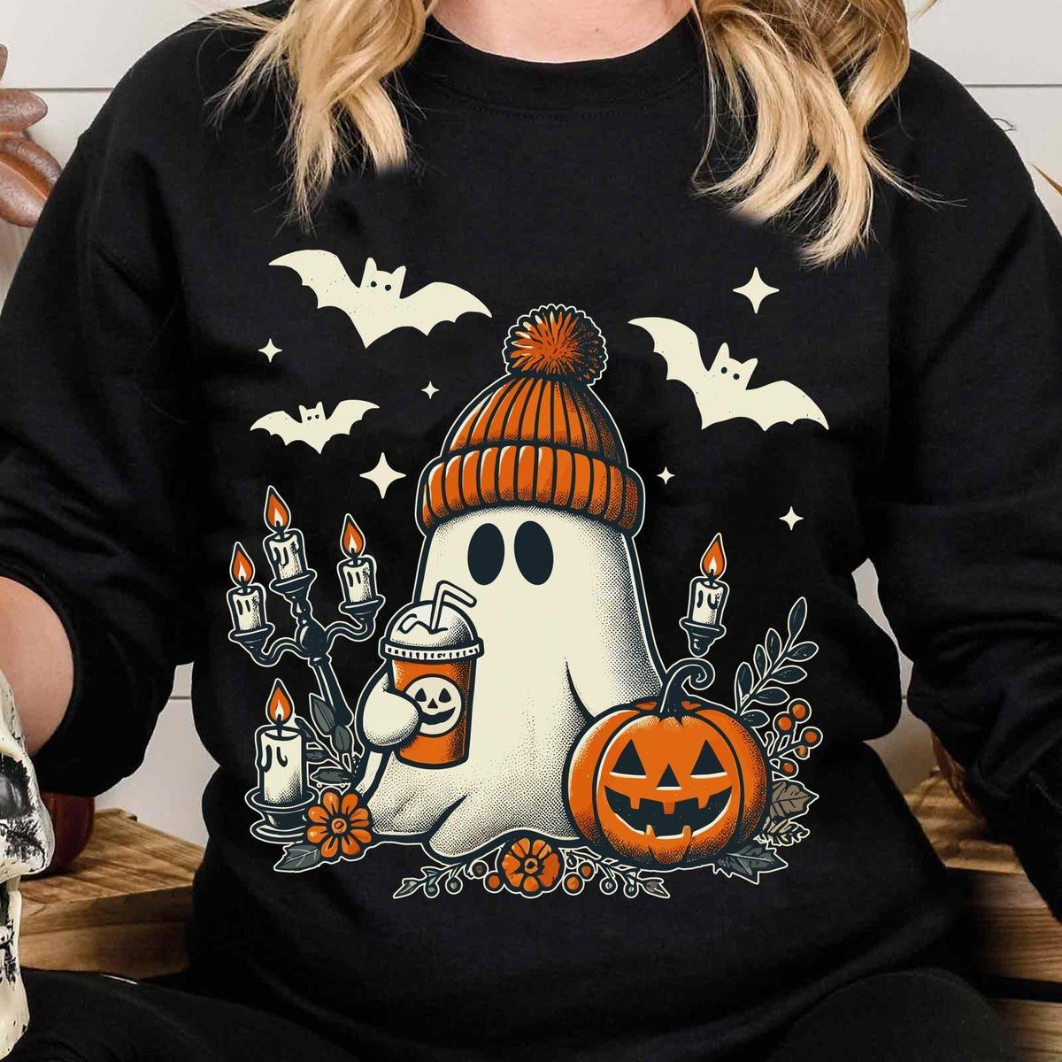 Ghost Coffee Pumpkin Halloween Pumpkin Spice Latte Shirt 5