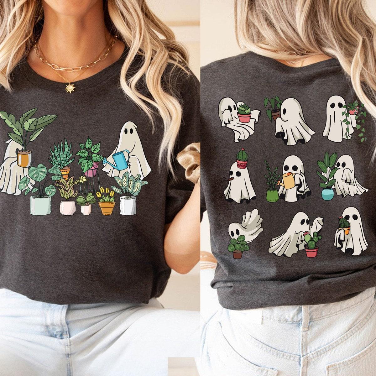 Ghost Plant Ghost Watering Flowers Shirt 1