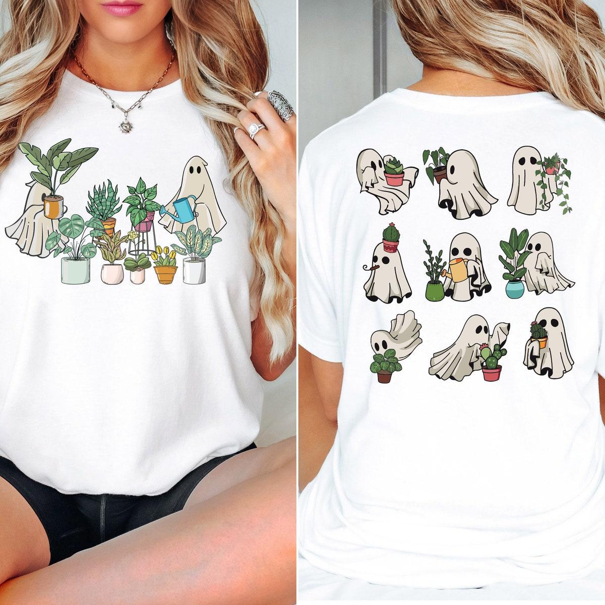 Ghost Plant Ghost Watering Flowers Shirt 2