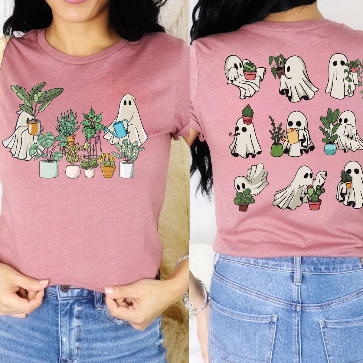 Ghost Plant Ghost Watering Flowers Shirt 4