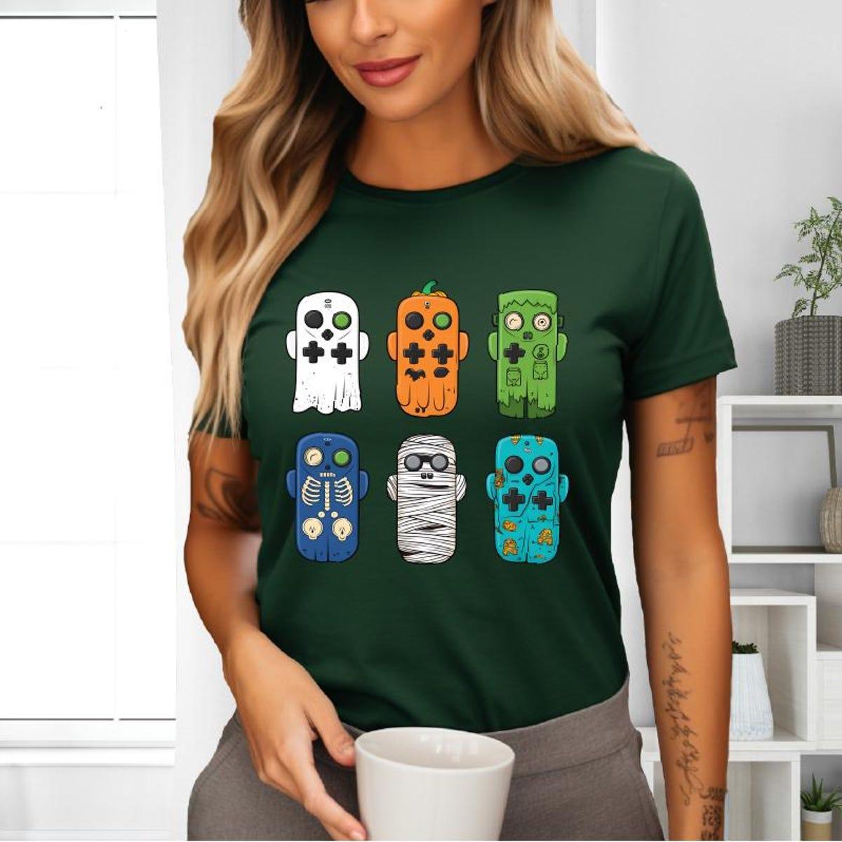 Ghosts Zombie Skeleton Pumpkin Mummy Shirt 4