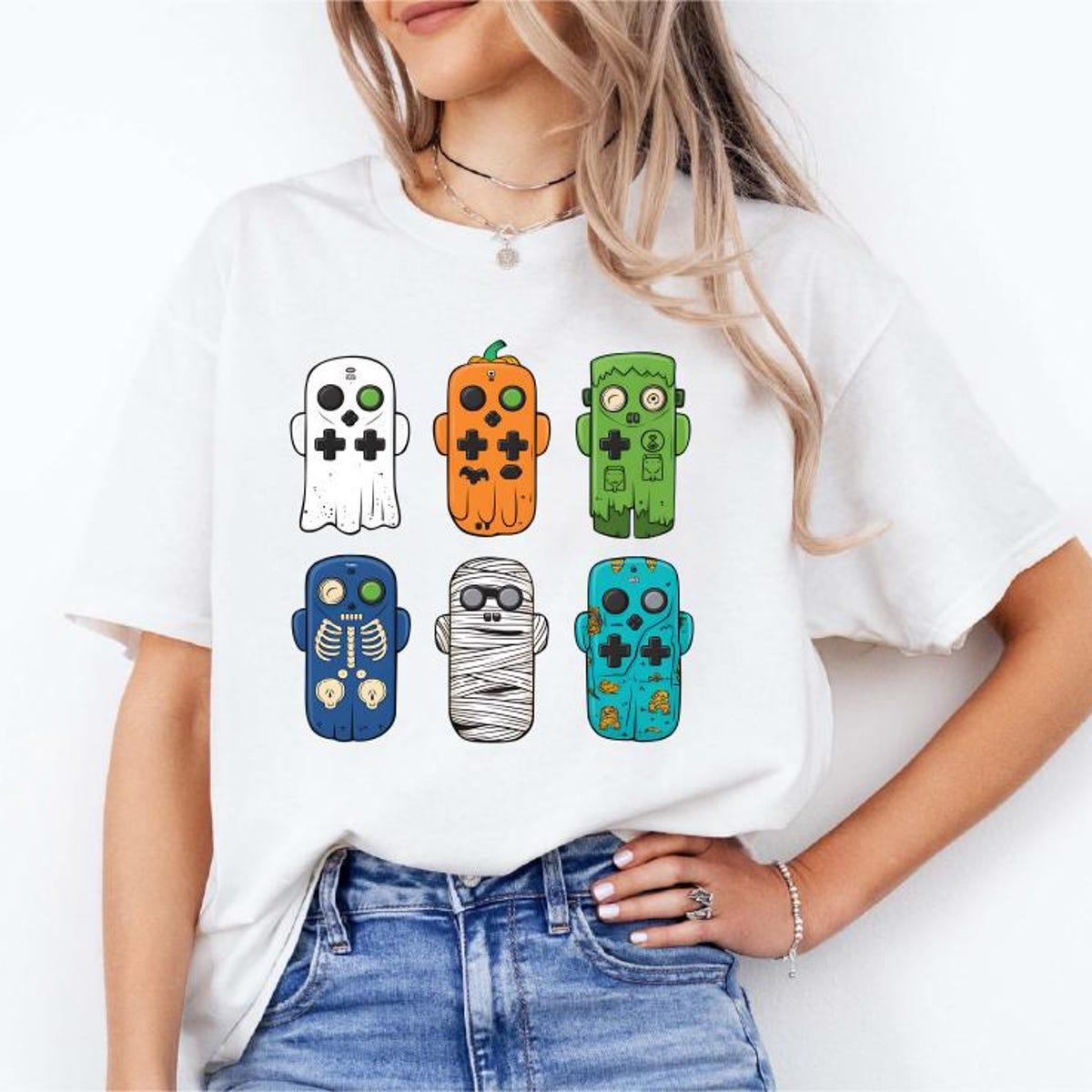 Ghosts Zombie Skeleton Pumpkin Mummy Shirt 6