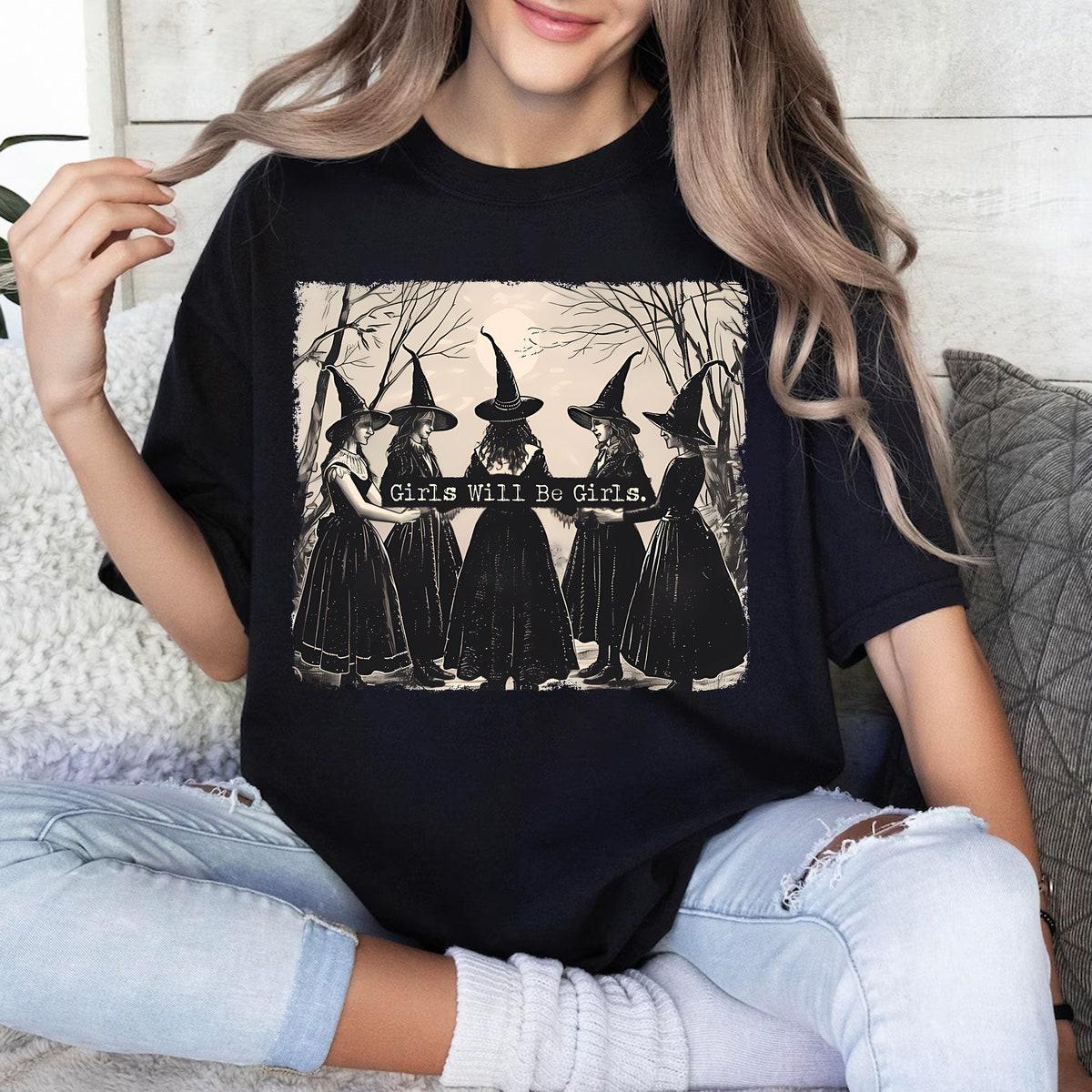 Girls Will Be Girls Halloween Girls Witch Shirt 1