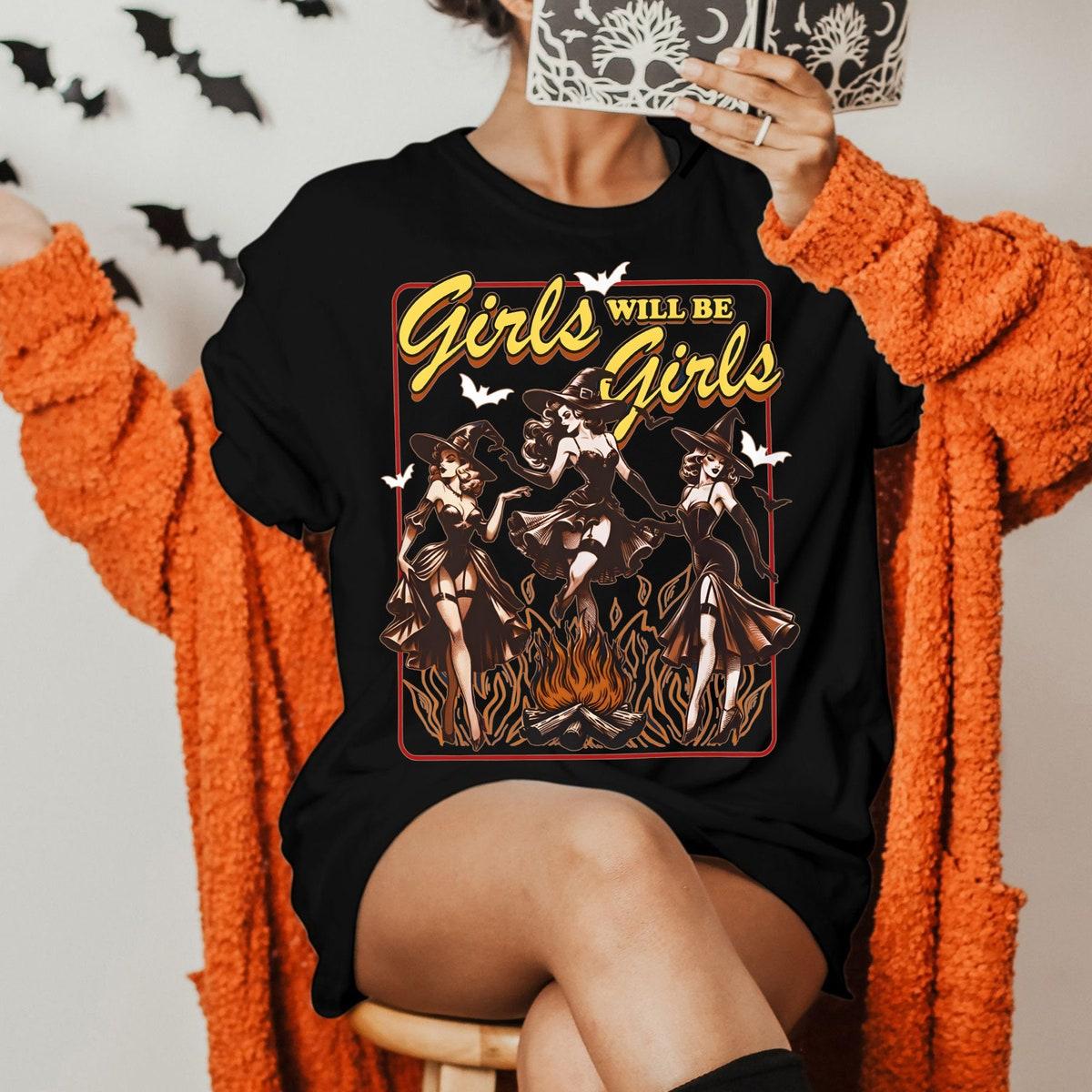 Girls Witch Trick Or Treat Halloween Shirt 1