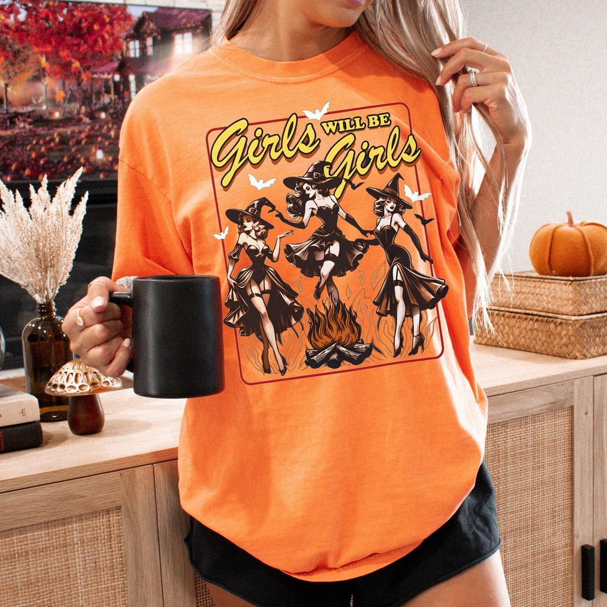 Girls Witch Trick Or Treat Halloween Shirt 4