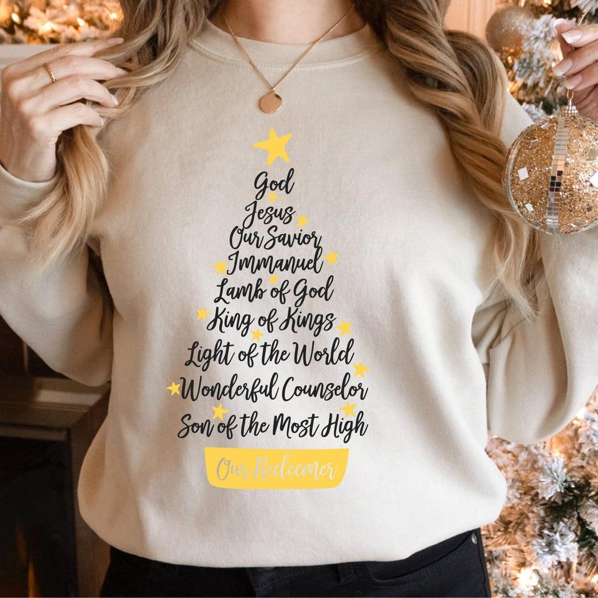 God Jesus Our Savior Christmas Christmas Tree Jesus Shirt 3