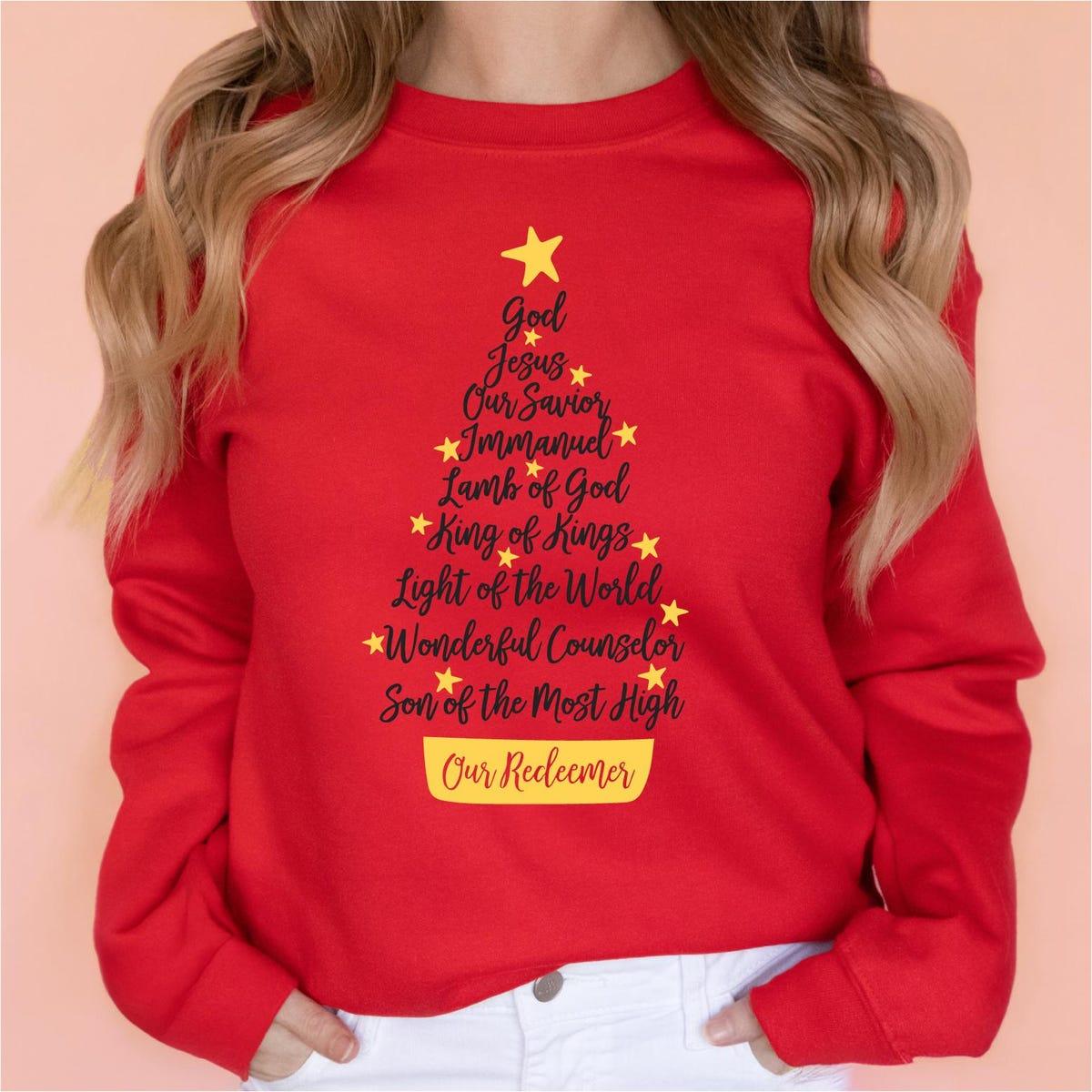 God Jesus Our Savior Christmas Christmas Tree Jesus Shirt 5