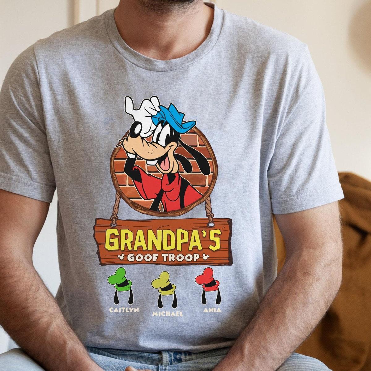 Goofy Grandpa With Custom Grandkids Name Shirt 2