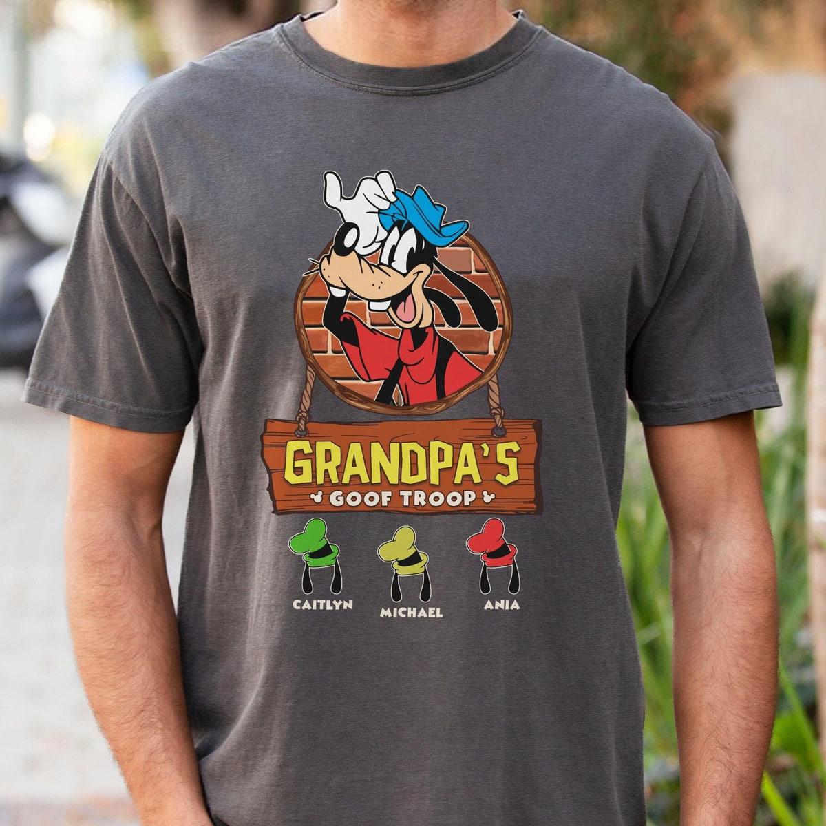 Goofy Grandpa With Custom Grandkids Name Shirt 4