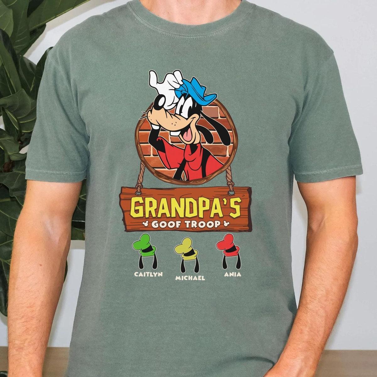 Goofy Grandpa With Custom Grandkids Name Shirt 6