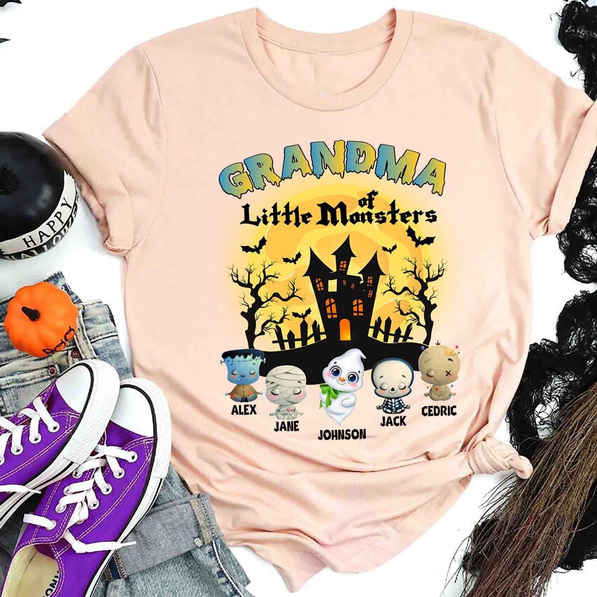 Grandma Of Little Monsters Halloween Town Ghosts Shirt 3