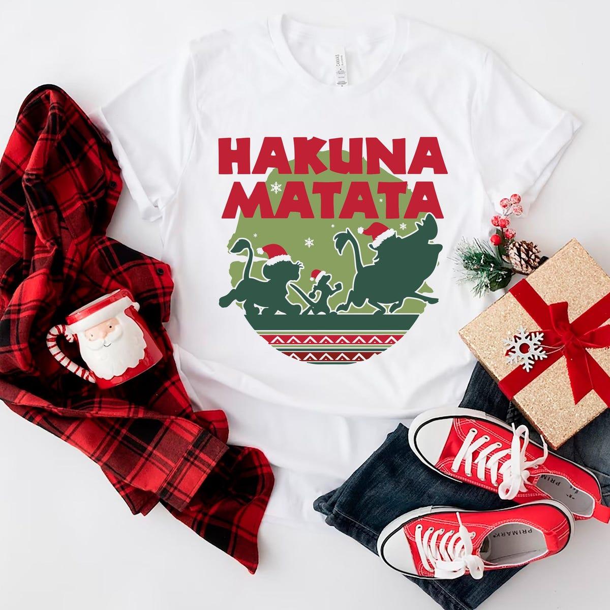 Hakuna Matata Christmas The Lion King Simba Pumbaa Timon Shirt 2