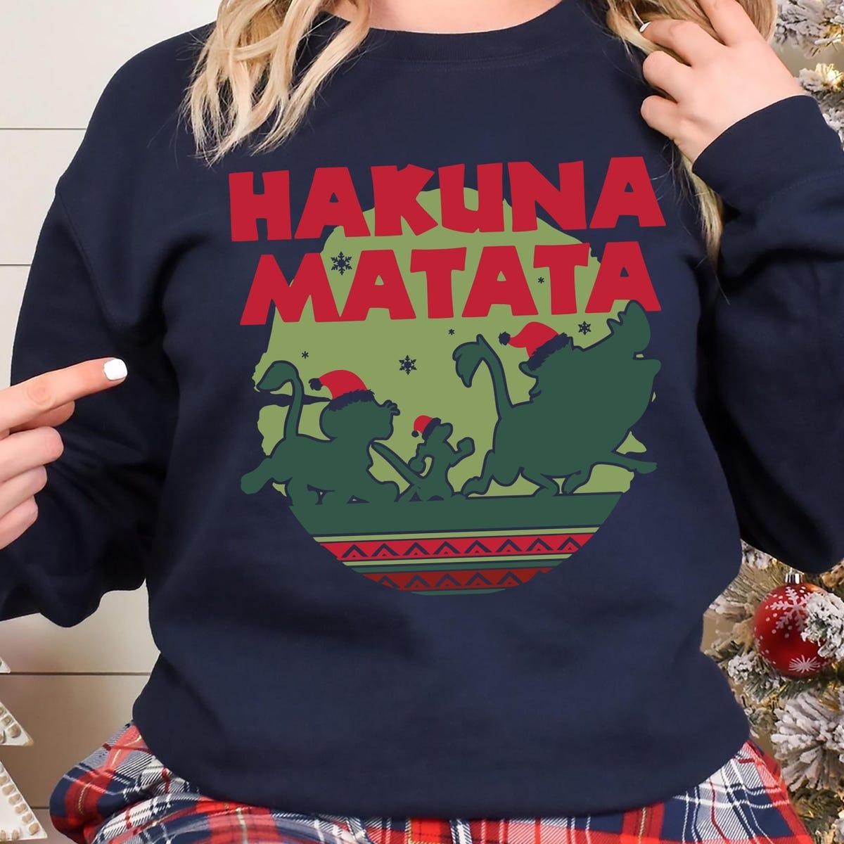 Hakuna Matata Christmas The Lion King Simba Pumbaa Timon Shirt 3